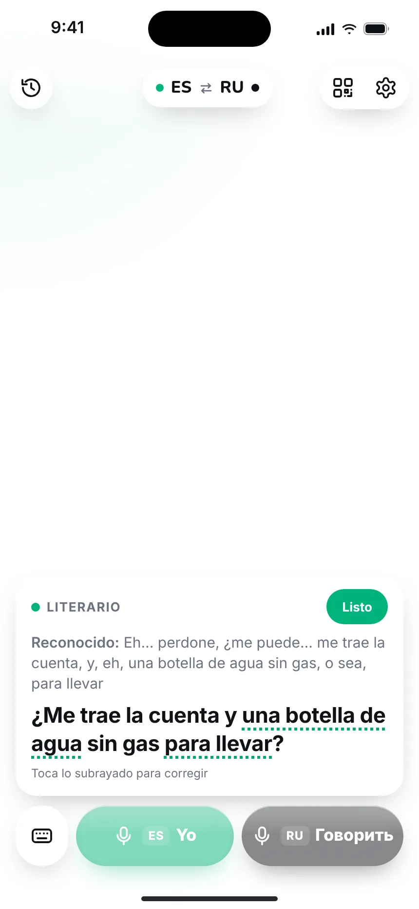 Tú hablas — processing