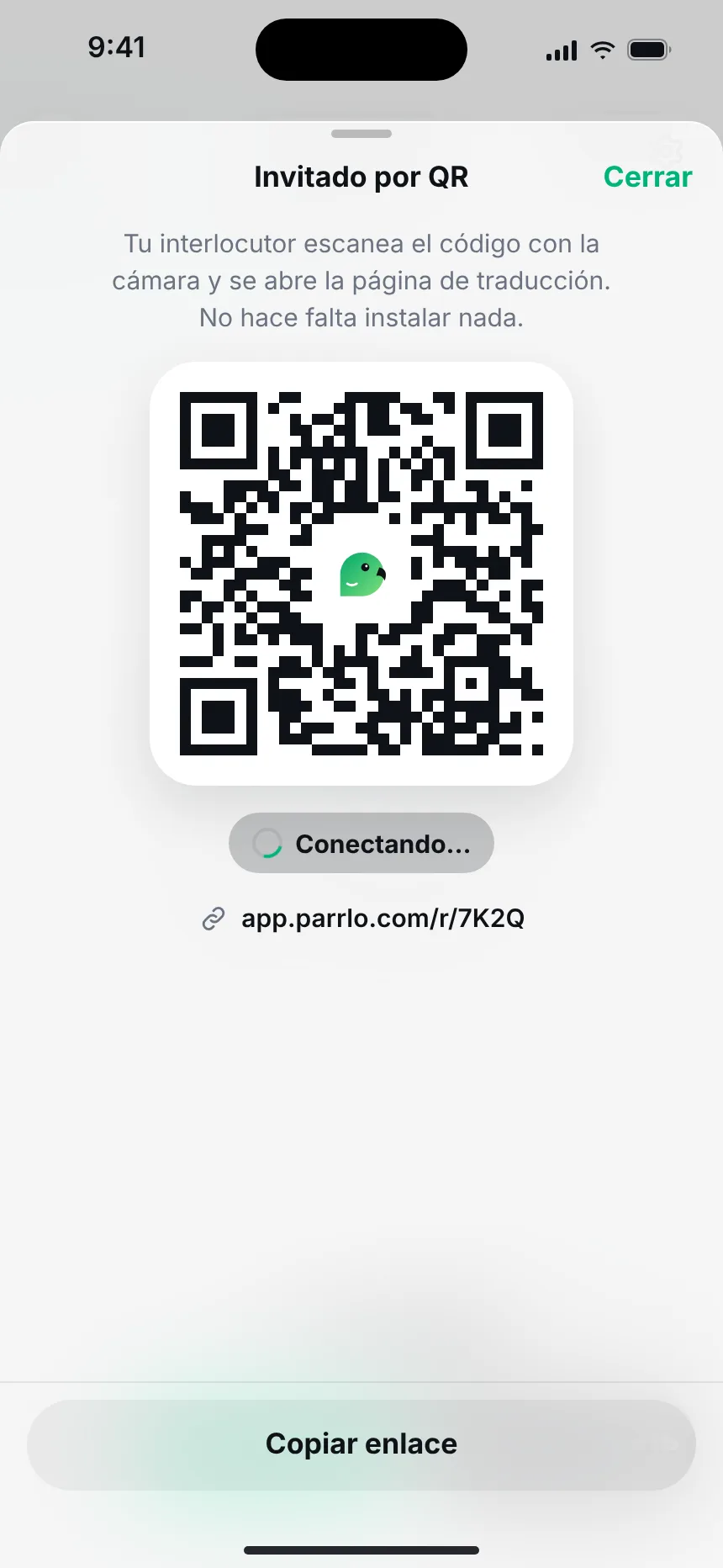 Con QR, sin instalar — guest qr connecting